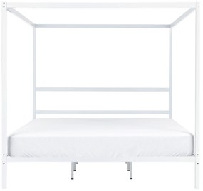 Kovová posteľ s baldachýnom 180 x 200 cm biela LESTARDS Beliani