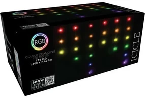 Vianočná LED reťaz s diaľkovým ovládaním Icicle 172 LED, farebná