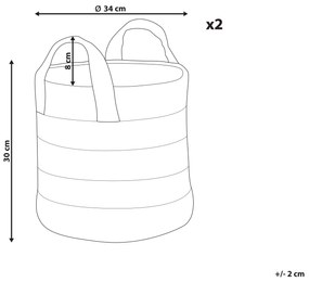 Sada 2 jutových úložných košov béžová/čierna GEREDE Beliani