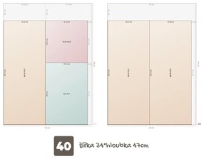 Organizér do zásuvky, príborník 2v1 GREY na varešky a nože 40 x 26,5 cm