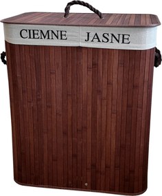 TRENDIE Bambusový kôš na prádlo 100l tmavohnedý + DARČEK