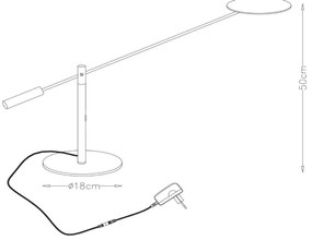 Lucide 19666/09/30 - LED Stmievateľná stolná lampa ANSELMO LED/9W/230V čierna