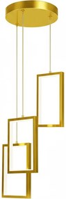 Toolight Toolight, LED závesné svietidlo 12W, 3000K, 3500lm, LHJ088-3CP, zlatá, OSW-50063