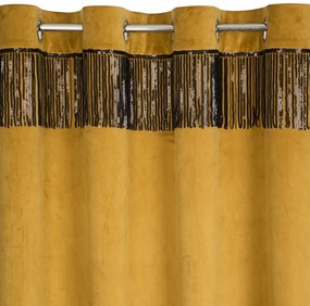 Dekorstudio Luxusný zamatový záves so strapcami v medenej farbe