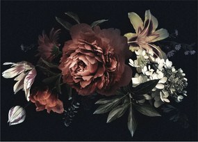 Sklenený obraz - Temné kvety (70x50 cm)