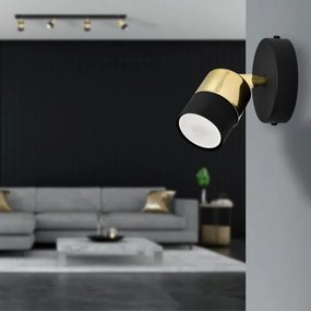 LED Nástenné bodové svietidlo TUBSSON 1xGU10/4,8W/230V čierna/zlatá