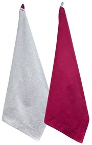 Home Elements Kuchynské utierky červená a šedá