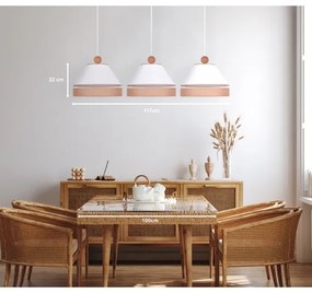 Duolla - Luster na lanku AVIGNON 3xE27/15W/230V biela/hnedá