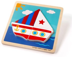 Bigjigs Toys Vkladacie puzzle Plachetnica