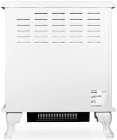 InternetovaZahrada Elektrický krb s vyhrievaním ventilátora a ohňom 2000W BIELY