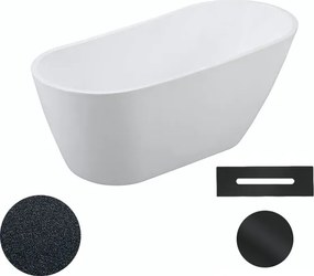 Besco Akrylátová voľne stojaca vaňa Melody Glam G 150x80 (170x80) BESCO-Typ výpuste: Click-Clack s prepadom, čierna, BESCO-Rozmery: 170x80, BESCO-Far…