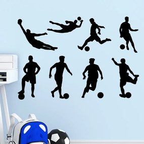 Veselá Stena Samolepka na stenu na stenu Futbalisti Farba: černá
