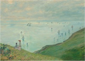 Sklenený obraz - Henri Fantin-Latour, Cliffs at Pourville, reprodukcia (70x50 cm)