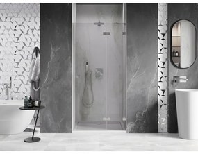 Mexen, Mexen Lunar pravé otočné sprchové dvere 125 cm, transparentné, brúsený nikel - 834-125-000-97-00-P