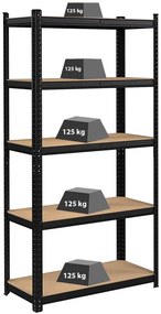 Regál 150x75x30 cm čierny