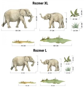 Nálepky na stenu Slony