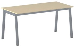 Kancelársky pracovný stôl PRIMO BASIC, sivostrieborná podnož, 1600 x 800 mm, breza