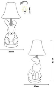 Happy Lamps - LED Detská stolná lampa BENNY LED/5,4W/230V zajačik