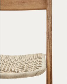 Drevená záhradná stolička v bielo-prírodnej farbe Dandara – Kave Home