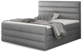 Kontinentálna boxspring posteľ Carmen, sivá 160x200cm (monolith 84/ CAND 04)