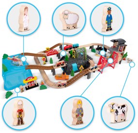 Drevené vláčikové mestečko 100 ks RK-879 Ricokids