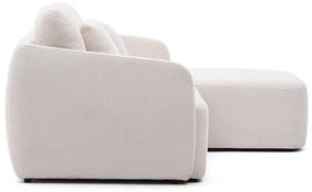 Krémová ženilková rozkladacia rohová pohovka (pravý roh/s leňoškou) Laira – Kave Home