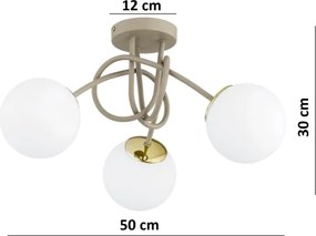 Brilagi - Prisadený luster MILO ECRU 3xE27/60W/230V béžová/zlatá