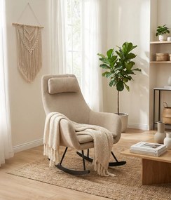 Hojdacie kreslo Galileo, béžová tkanina