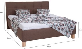 Čalúnená posteľ s úložným priestorom bez matraca MARIA 180x200 cm hnedá