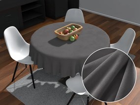 Biante Veľký zamatový okrúhly obrus Velvet Premium SVP-017 Tmavo sivý Ø 160 cm
