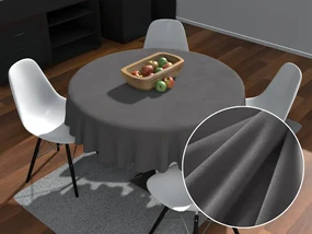 Biante Veľký zamatový okrúhly obrus Velvet Premium SVP-017 Tmavo sivý Ø 160 cm