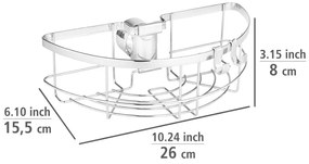 Samodržiaca kúpeľňová polička z nerezovej ocele v striebornej farbe Floresta - Wenko