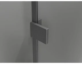 Mexen Lunar-B, pravostranný výklopný sprchový kút 95 x 80 cm, 8mm číre sklo, profil grafit brúsený, 832-095-080-66-00-P