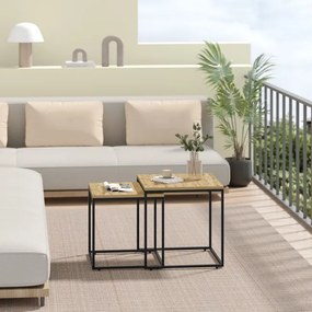 Sada 2 konferenčných, štvorcových stolíkov OSKAR čierne nohy