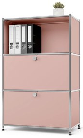 Kovová komoda »CN3« s 2 výklopnými priečinkami, staroružová