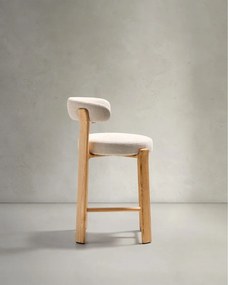 Béžová/v svetlo prírodnej farbe barová stolička z jaseňového dreva (výška sedadla 65 cm) Granite – Kave Home