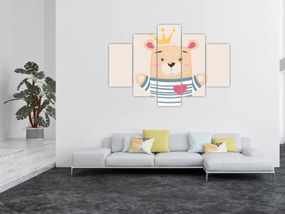 Obraz - Medvedík s korunkou (150x105 cm)
