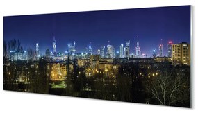 Obraz na akrylátovom skle Nočná panoráma varšavy 120x60 cm
