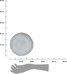 Plytký kameninový tanier Deline Dove 21 cm sivý