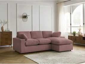 Ružová menčestrová rohová pohovka Belair – Bobochic Paris