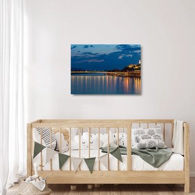 Sklenený obraz Bratislavy s hradom (70x50 cm)