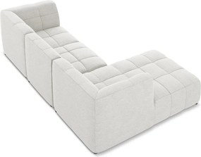 Biela rohová pohovka z textílie buklé (ľavý roh/s leňoškou) Aloha – Makamii