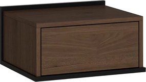 Závesná nočná skrinka Zenar so zásuvkou 50 cm - elegantný orech / čierna