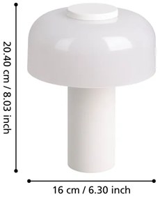 Eglo 900982 - LED Stmievateľná vonkajšia lampa PONENTE 2,25W/5V 2600mAh IP44 biela