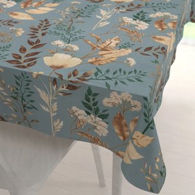 Biante Bavlnený obdĺžnikový obrus Sandra SA-551 Jesenné vetvičky na sivomodrom 140x220 cm