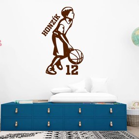 Veselá Stena Samolepka Malý basketbalista Farba: hnědá, Veľkosť: 60 x 37 cm