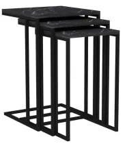 SADA 3x Odkladací stolík čierna