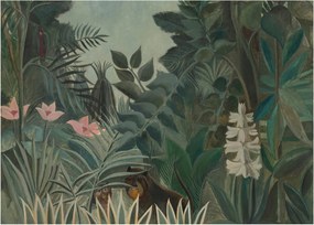 Sklenený obraz - Henri Rousseau, The Equatorial Jungle, reprodukcia (70x50 cm)