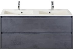 Skrinka s umývadlom Sanox Porto mramor 120 cm 2 zásuvky antracit