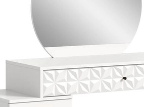 Toaletný stolík so zrkadlom Prismo, biely